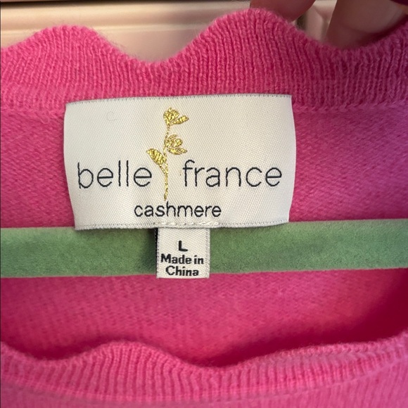 Belle France Pink Cashmere Sweater L - Picture 2 of 3